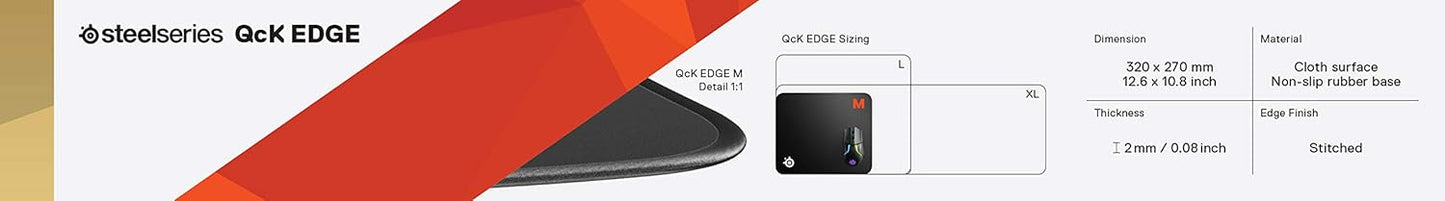 SteelSeries QcK Gaming Mouse Pad - XXL Cloth - Peak Tracking and Stability - Esports Mousepad - Never-Slip - Full Desk Coverage