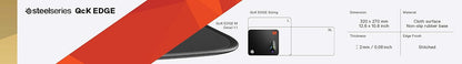SteelSeries QcK Gaming Mouse Pad - XXL Cloth - Peak Tracking and Stability - Esports Mousepad - Never-Slip - Full Desk Coverage