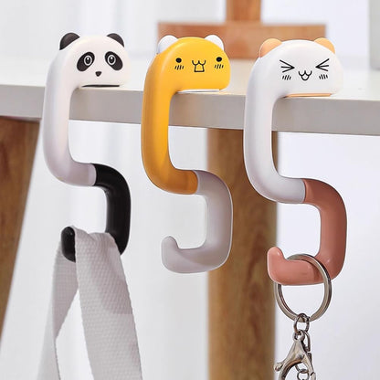4pcs Travel Portable Plastic Bag Cute Animal Hook for Hanging Decorative Table Purse Bag Hooks Wall Hanger Holder Handbag Hanger
