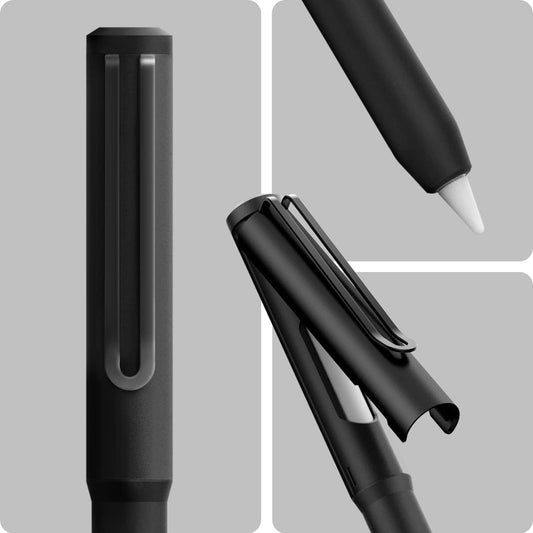 Spigen DA201 Apple Pencil Protective Case for Apple Pencil Pro and Apple Pencil 2nd Generation, Cover Sleeve with Clip and Grip, Compatible with Magnetic Charging and Double Tap - Black