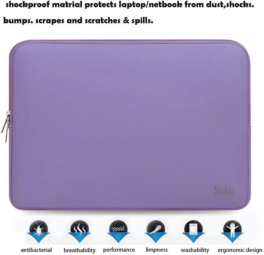 Naukay Laptop Sleeve Case, 15.6 Inch,Resistant Neoprene Notebook Computer Pocket Case/Tablet Briefcase Carrying Bag Compatible Asus/Dell/Fujitsu/HP/Sony/Toshiba/Acer- (Black)