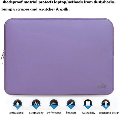 Naukay Laptop Sleeve Case, 15.6 Inch,Resistant Neoprene Notebook Computer Pocket Case/Tablet Briefcase Carrying Bag Compatible Asus/Dell/Fujitsu/HP/Sony/Toshiba/Acer- (Black)