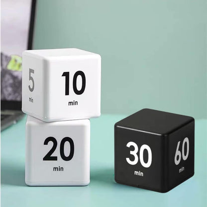 Feilifan Cube Timer, Productivity Cube Flip Timer for Kitchen Studying Workout Classroom Kids ADHD 15-20-30-60 Minute Preset, White