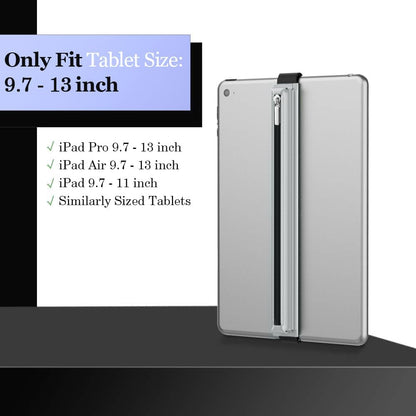 MoKo Pencil Case Fit Apple Pencil Pro, iPencil (USB-C), Apple Pencil 1st/2nd Generation, Stylus Pencil Sleeve PU Leather Zipper Pouch with Elastic Band for 9.7"-12.9" Tablet, Space Gray