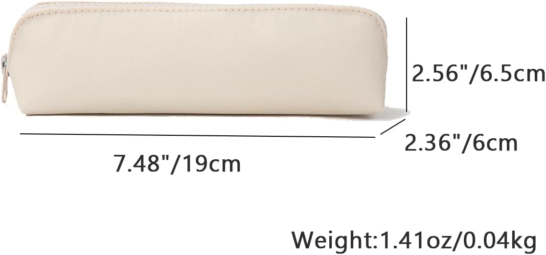 Canvas Pencil Case Cotton Canvas and Simple Multifunctional Pencil Bag Zipper Portable Storage (Black)