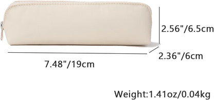 Canvas Pencil Case Cotton Canvas and Simple Multifunctional Pencil Bag Zipper Portable Storage (Black)