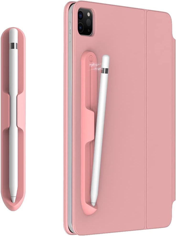 LOVE MEI iPencil Holder Sticker for Apple Pencil 1st/2nd Generation, Strong Adhesive Silicone Holder Sticker [Magnetic Attach Design] Accessories for iPad Stylus Pens