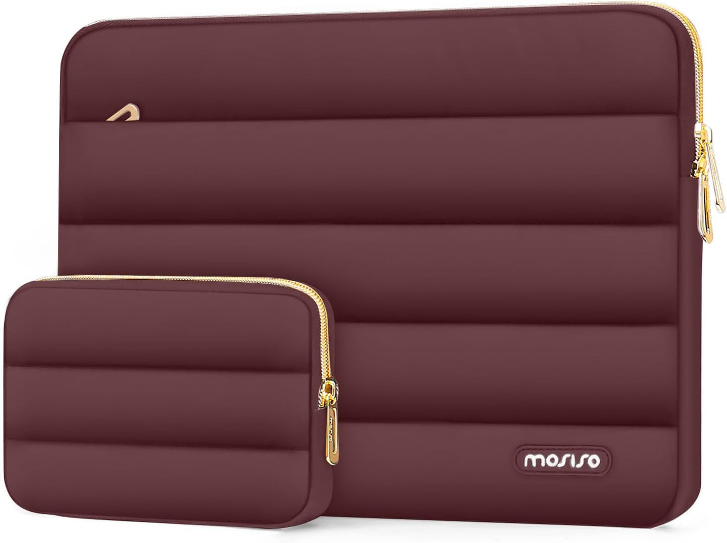 MOSISO Laptop Case 13.3 inch,13-13.3 inch Puffy Laptop Sleeve Compatible with MacBook Neo/Air 13.6 M5 M4 M3 M2 M1/Pro 13/14,HP Dell ASUS Lenovo,Polyester Horizontal Bag with Small Case, Sand