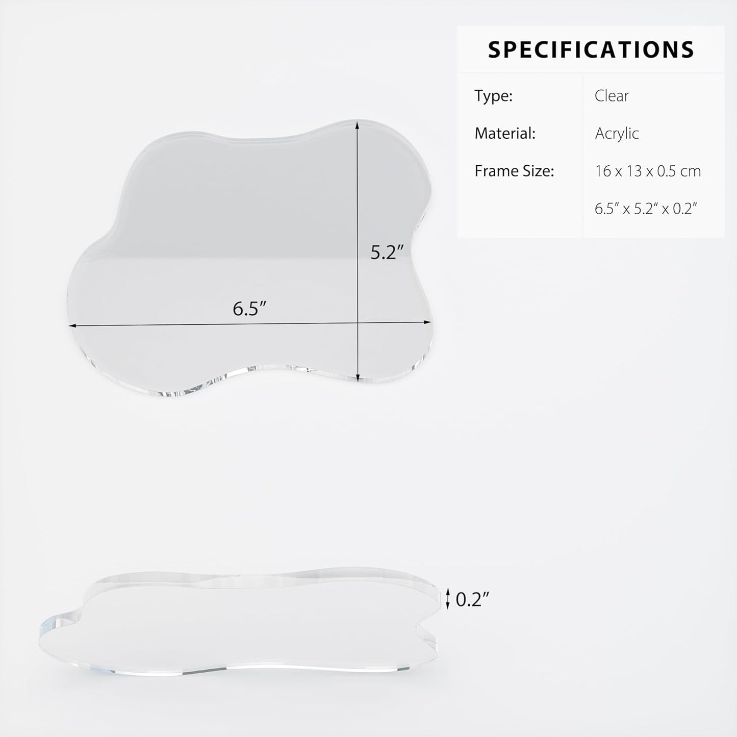 Acrylic Coaster Decorative Plates, Irregular Bar Drink Coaster, Clear Cloud Shape Coffee Cup Coaster, Perfect for Tabletop Protection and Accessories Display.(Gold)