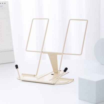 Metal Book Stand for Desk, Adjustable Reading Rest Book Holder, Portable Cookbook Documents Holder, Sturdy Typing Stand for Recipes Textbooks Tablet Music Books with Page Clips (Green)