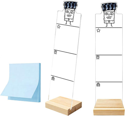 Monitor Memo Board Computer Monitor Memo Board Sticky Note Organizer Kidney Acrylic Desk Accessories Removable Wooden Base Set Sticky Notes 100 Sheets 11.8×3.1 inches
