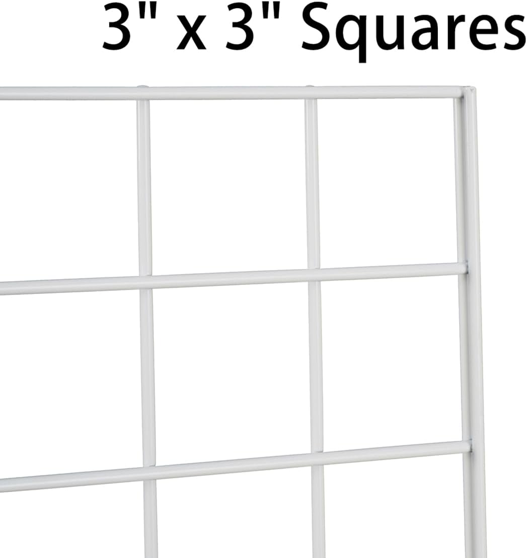 Grid Wall Commercial Grade Gridwall Panels – Heavy Duty Grid Panel for Any Retail Display Wall Grid 2' Width x 6' Height, White (Pack of 3)