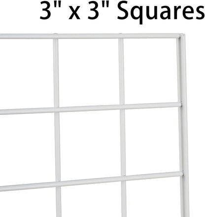 Grid Wall Commercial Grade Gridwall Panels – Heavy Duty Grid Panel for Any Retail Display Wall Grid 2' Width x 6' Height, White (Pack of 3)