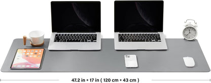Cork Desk Mat - Dual-Sided Desk Pad for Office and Home - Desk Organization and Accessories - Ideal for Large Mouse Pad and Desk Mats on Top of Desks(Dark Green,90cmx 43cm)