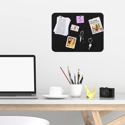 Vuzvuv Black 28"x16" Large Cork Board with 50 Push Pins & Sticky Notes, Self-Adhesive Bulletin Board for Wall, Felt Pin Vision Board for Paste Notes,Schedules Offices Home