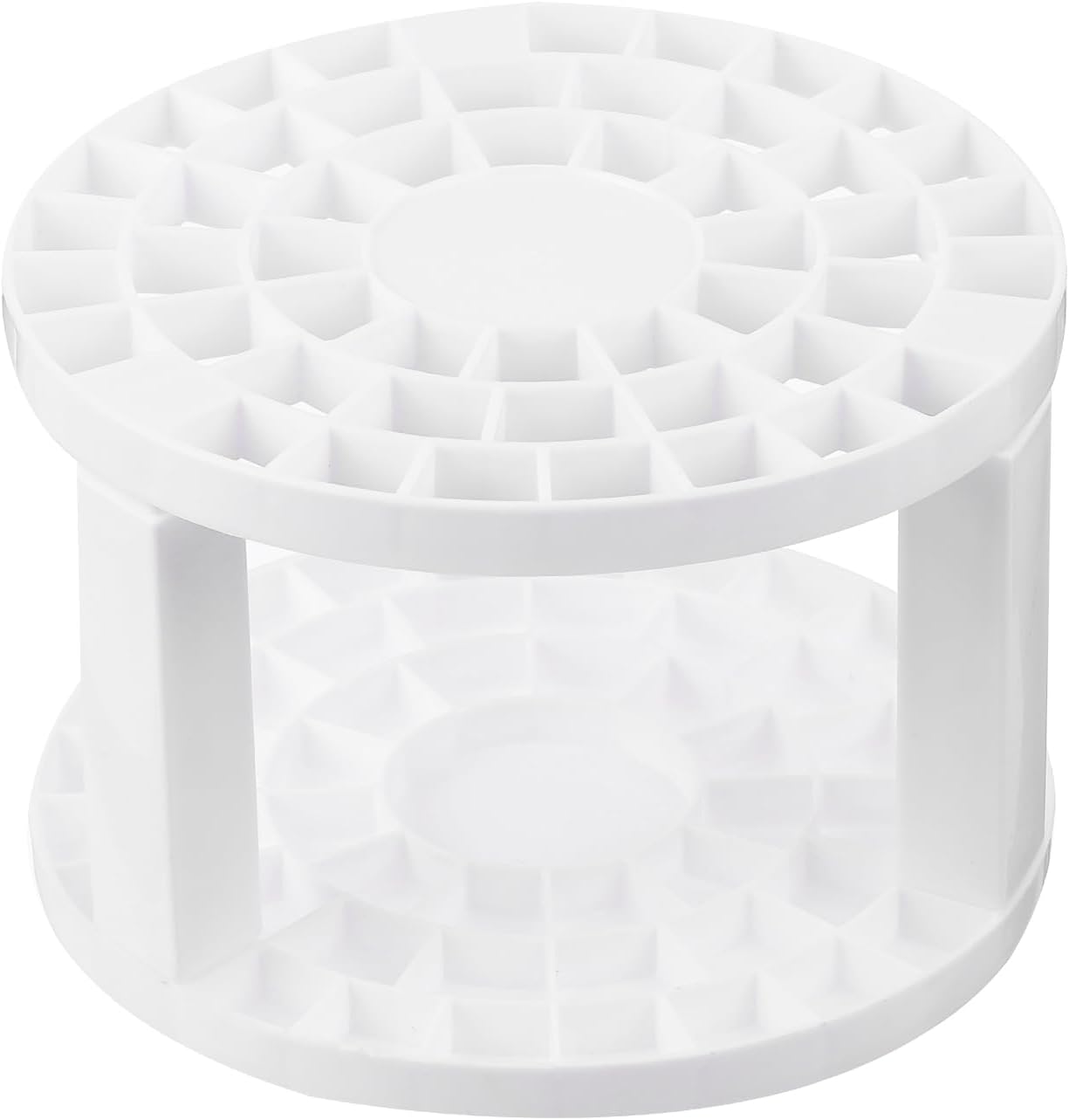 PATIKIL 1pcs White Minimalist Plastic Paint Brush Holder, 49 Holes Round Artist Desk Makeup Pencil Organizer