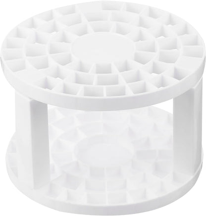PATIKIL 1pcs White Minimalist Plastic Paint Brush Holder, 49 Holes Round Artist Desk Makeup Pencil Organizer
