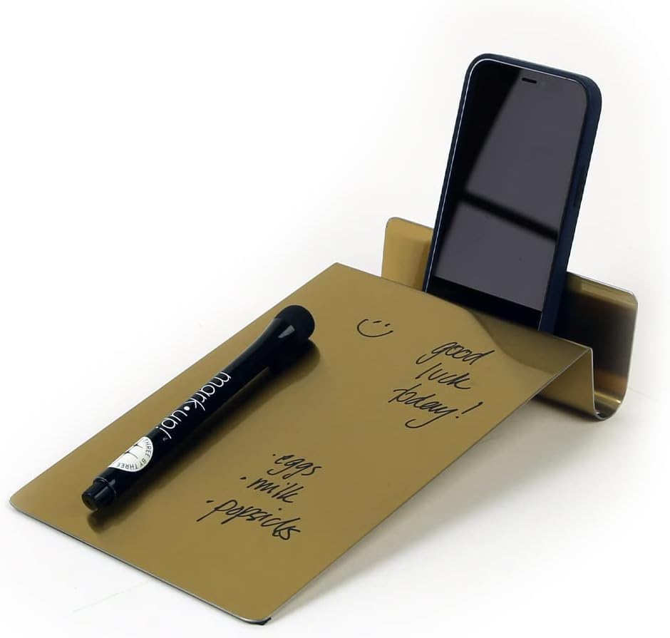 Three by Three Seattle 5.5 x 9 Inch to.do Dry Erase Board with Marker for Memos, Lists, and More in Office, Home, Classroom, and Event Spaces (White)
