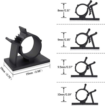 Viaky 30 Pcs Black Clips Self Adhesive Backed Nylon Wire Adjustable Cable Clips Adhesive Cable Management Drop Wire Holder