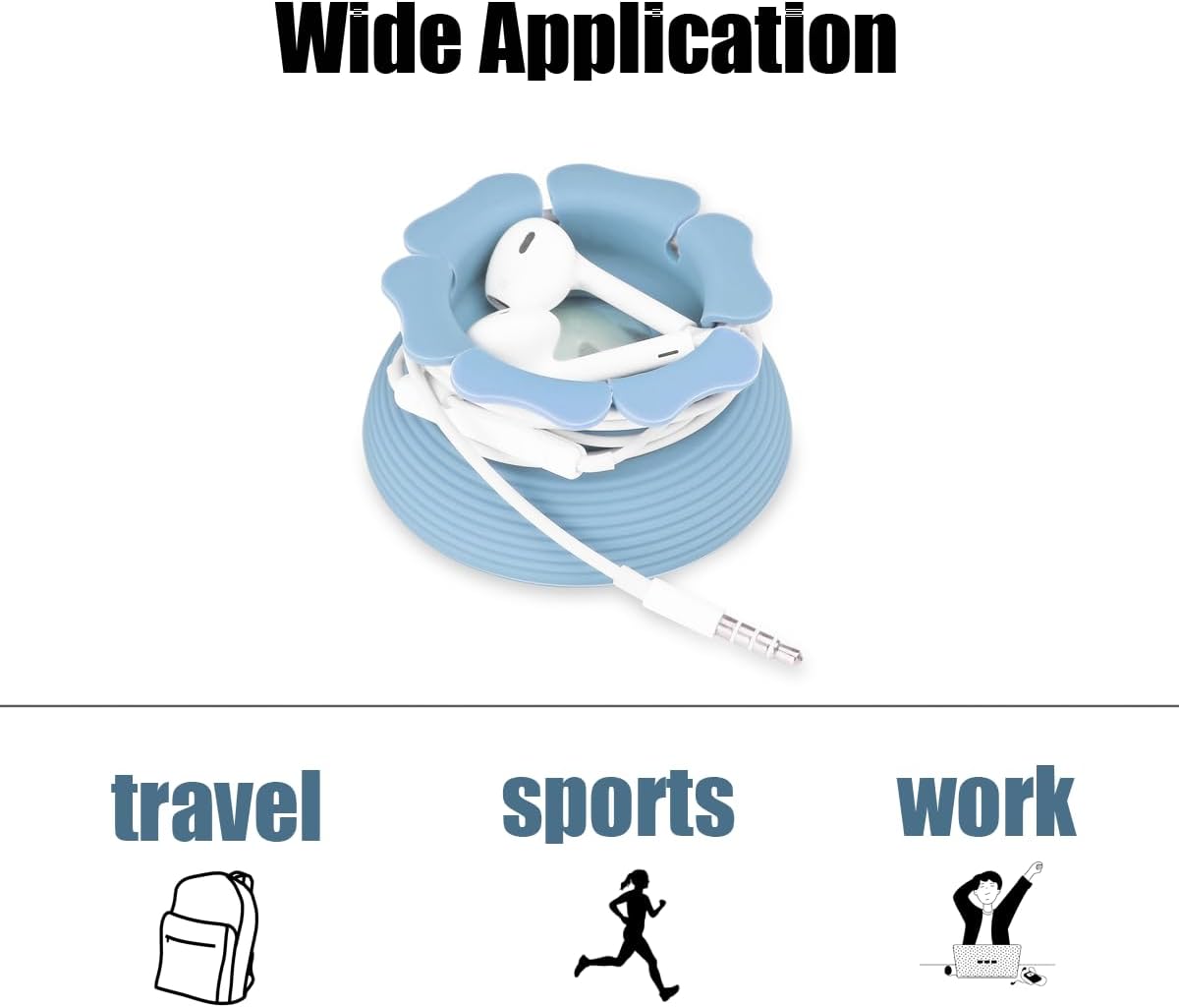 MAIRUI Wired Earbud Case 3 Pack Earphone Headphone Cord Organizer Earbuds Wrap Soft Silicone Magnetic Holder Storage Tangle Free Cable Winder(Red/Blue/Green)