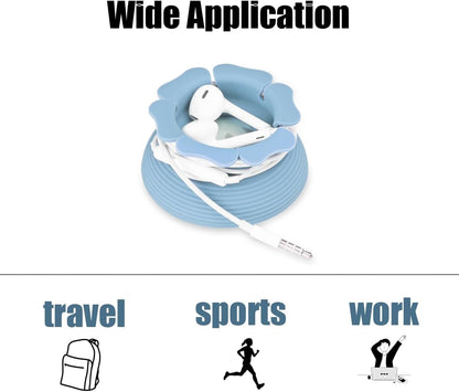 MAIRUI Wired Earbud Case 3 Pack Earphone Headphone Cord Organizer Earbuds Wrap Soft Silicone Magnetic Holder Storage Tangle Free Cable Winder(Red/Blue/Green)