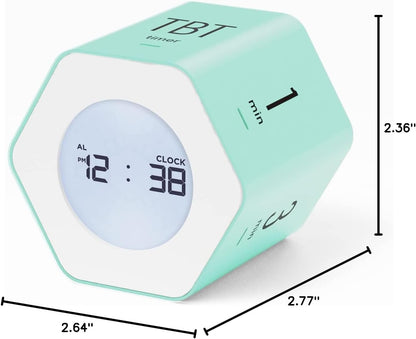 Mooas Multi-Hexagon Clock Cube, Digital Clock, Pomodoro Timer with Backlight 12/24H Count up & Countdown, Flip Timer, Various Time Presets - Ideal for Classroom, Gym, Office (Yellow)