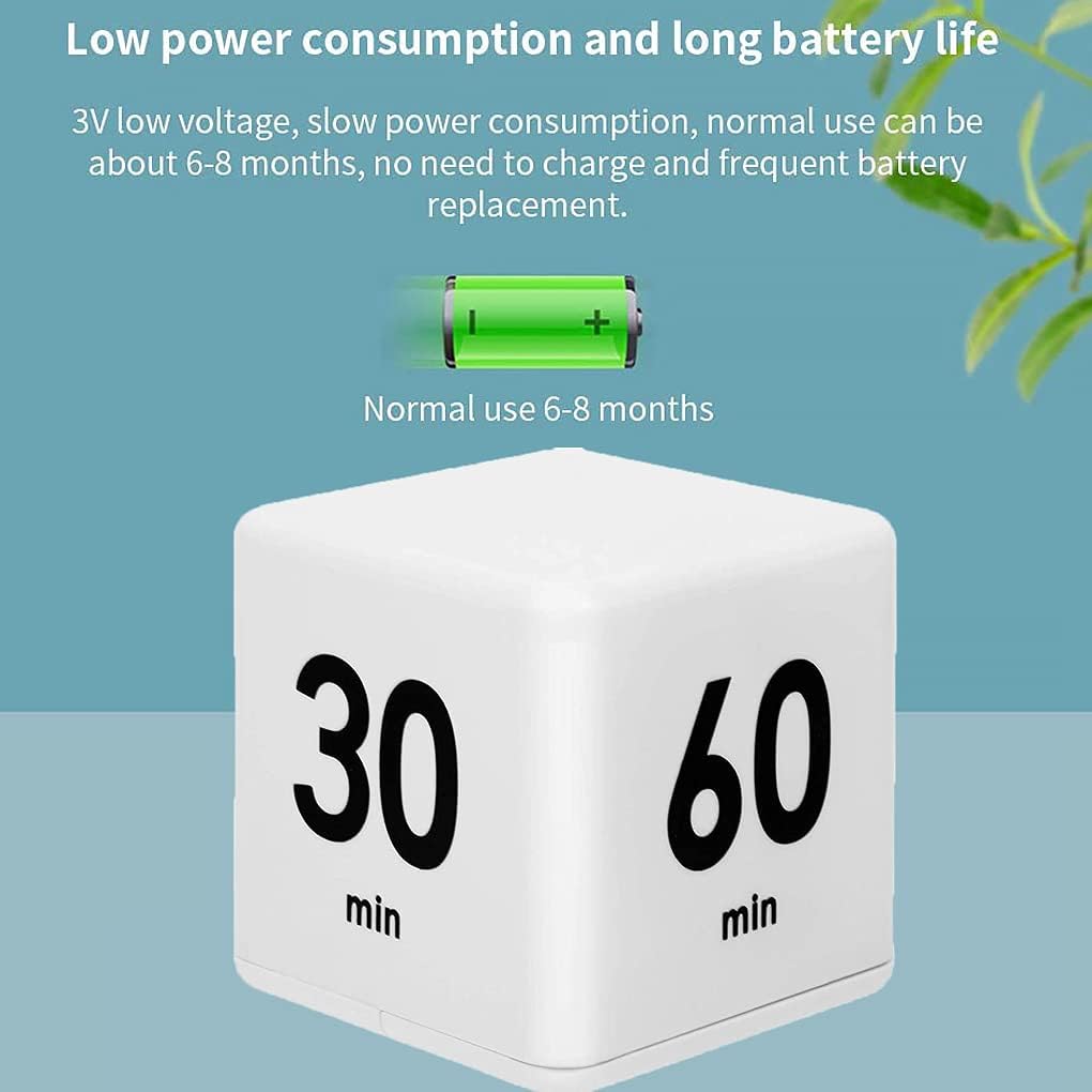 JOYIT Cube Timer 1 3 5 10 Minutes - Flip Countdown Visual Timer for Time Management, Kitchen, Workout, Study, Classroom, Office, Games