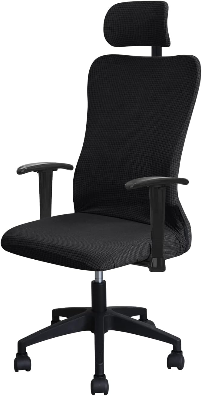FORCHEER Office Chair Armrest Covers 12-15 Inch Velvet Elastic Black Arm Rest Covers for Desk Computer Chairs Washable