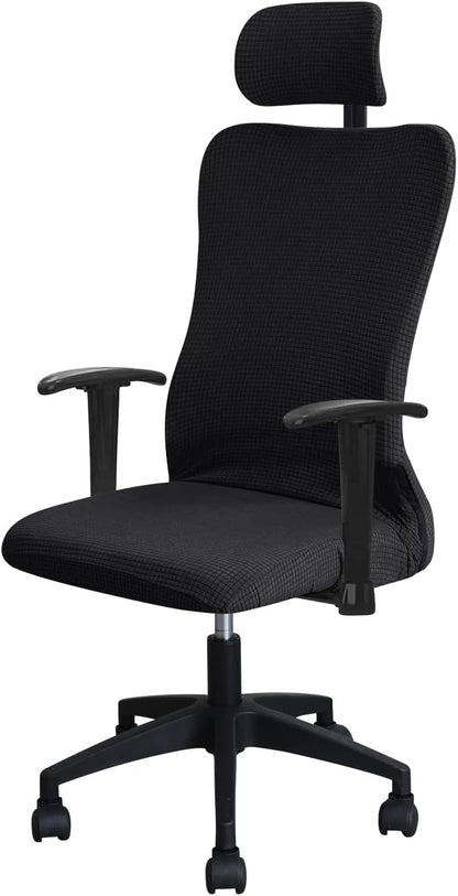 FORCHEER Office Chair Armrest Covers 12-15 Inch Velvet Elastic Black Arm Rest Covers for Desk Computer Chairs Washable
