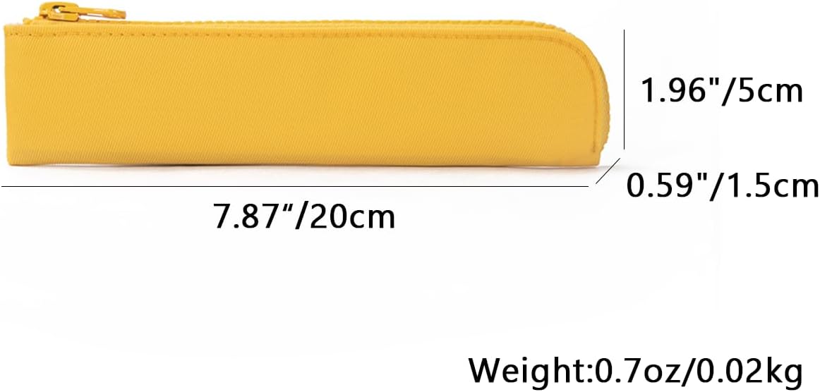 Canvas Pencil Case Small Pencil Pouch Slim Lightweight Pen Case Holder Cute Zipper Bag for School Office