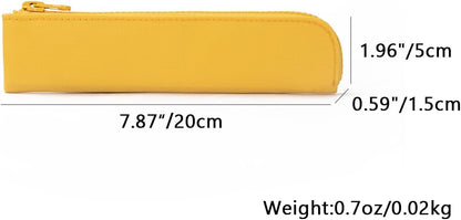 Canvas Pencil Case Small Pencil Pouch Slim Lightweight Pen Case Holder Cute Zipper Bag for School Office