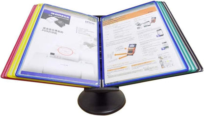 Wall Mount Reference Display System, Flip File Holder, Desktop or Wall-Mounted Display Stand with Adjustable tilt,Folders(C)