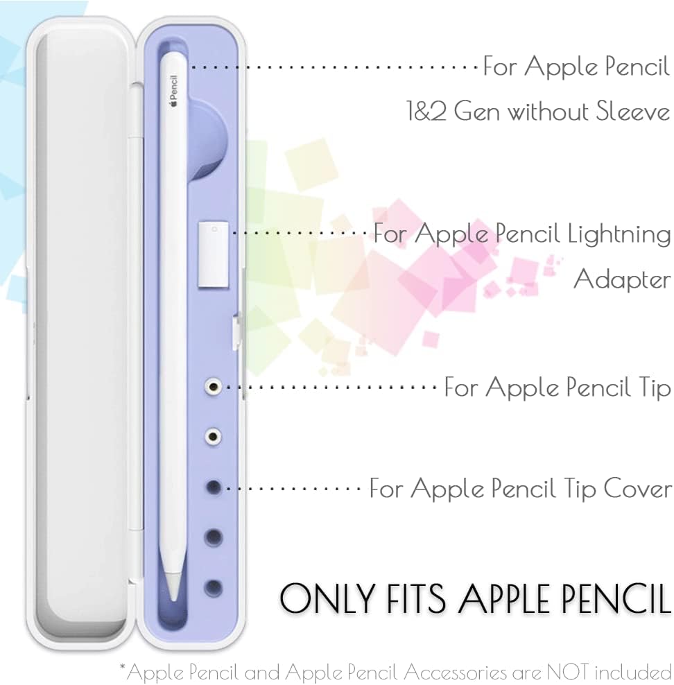 Carrying Case for Apple Pencil 2nd Gen and 1st Generation - Storage Box with Lid - Pen Protective Case for iPad Pencil - Holder Accessories - Shock-Absorption (Black)