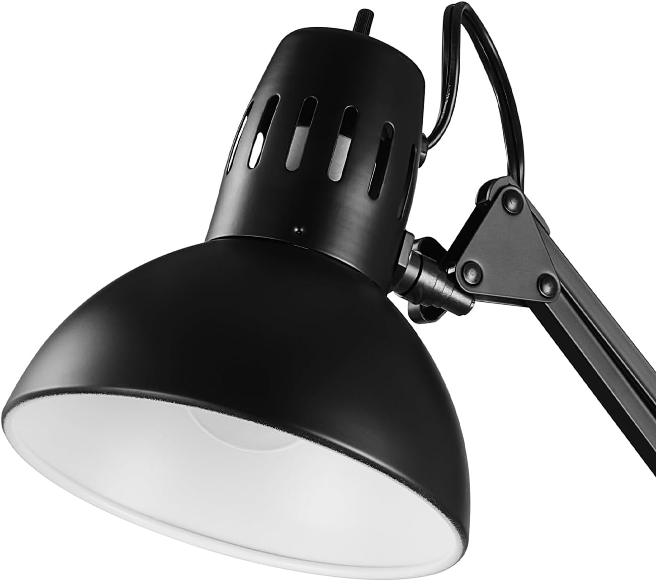 Globe Electric 12641 Architect 32" Swing-Arm Clamp-On Lamp, Black Architect, Finish, LED Bulb Included