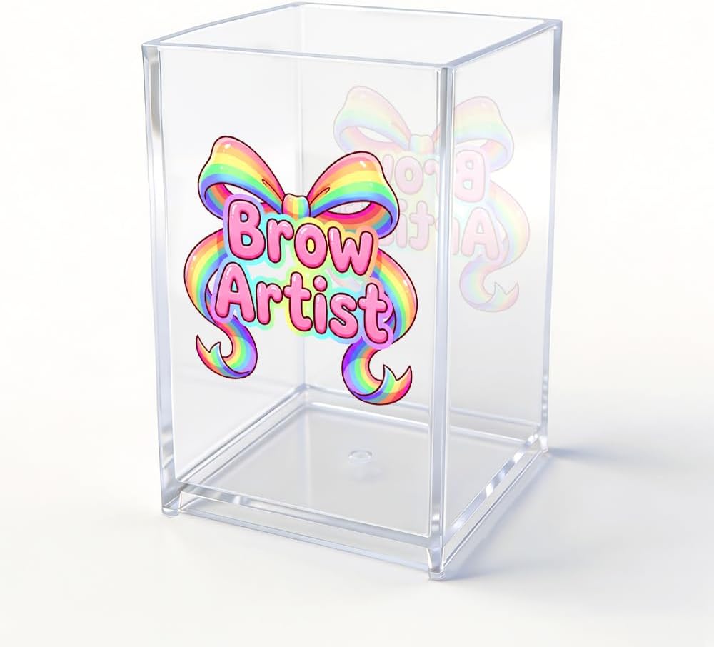 The Makeup Artist Acrylic Cosmetic Pencil Pen Holder, Funny Vanity Accessories for Girls, Makeup Brushes Holder for Beauty Specialist Esthetician, Make Up Artist MUA Appreciation Gifts