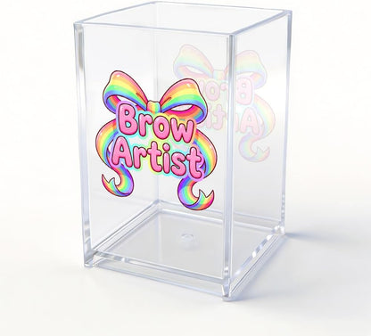 The Makeup Artist Acrylic Cosmetic Pencil Pen Holder, Funny Vanity Accessories for Girls, Makeup Brushes Holder for Beauty Specialist Esthetician, Make Up Artist MUA Appreciation Gifts