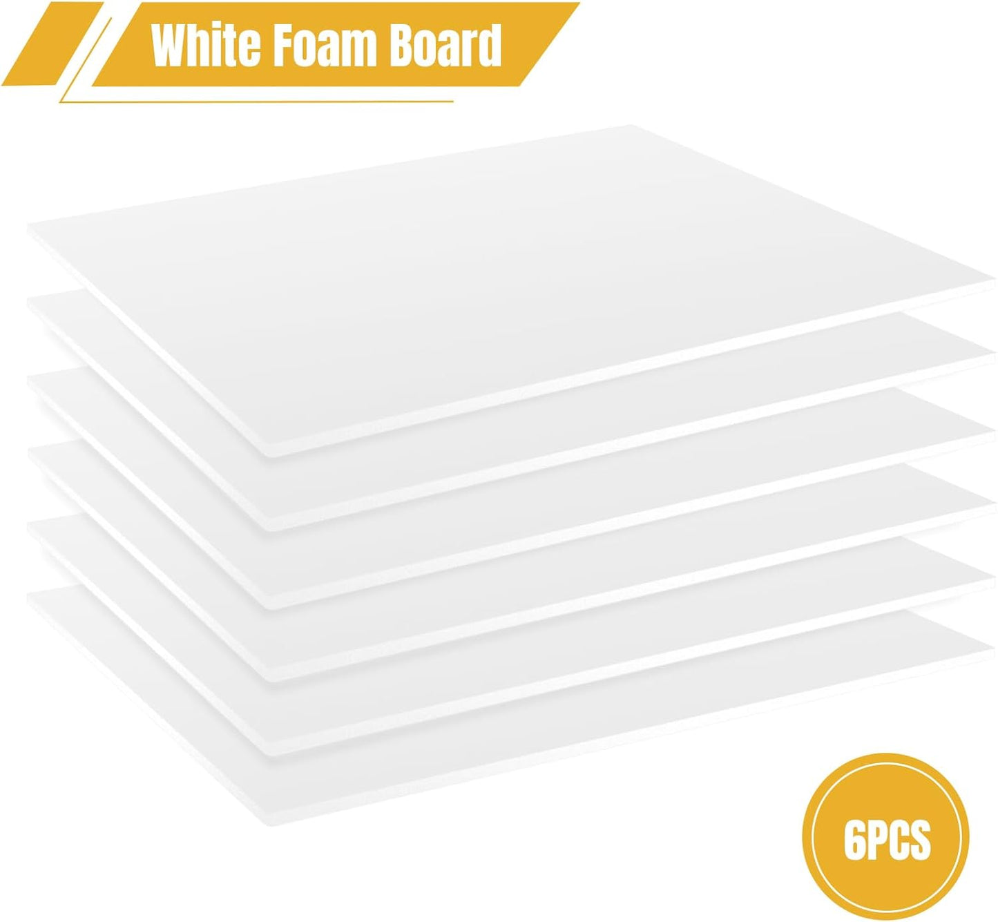 3 Pack White Foam Board 24"x36", 0.23" Thick Foam Core Board for Projects, White Poster Board for Painting, Displaying, and Craft Projects
