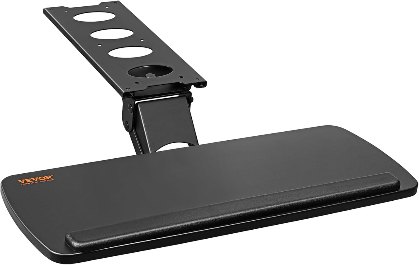 VEVOR Under-Desk Keyboard Tray, Adjustable for Height and Tilt, Slide-Out Design, Spacious 25x9.8 Inch Surface, Ideal for Home and Office Use