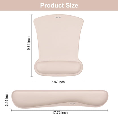 MOSISO Wrist Rest Support for Mouse Pad & Keyboard Set, Ergonomic Mousepad Non-Slip Base Home/Office Pain Relief & Easy Typing Cushion with Neoprene Cloth & Raised Memory Foam, Black