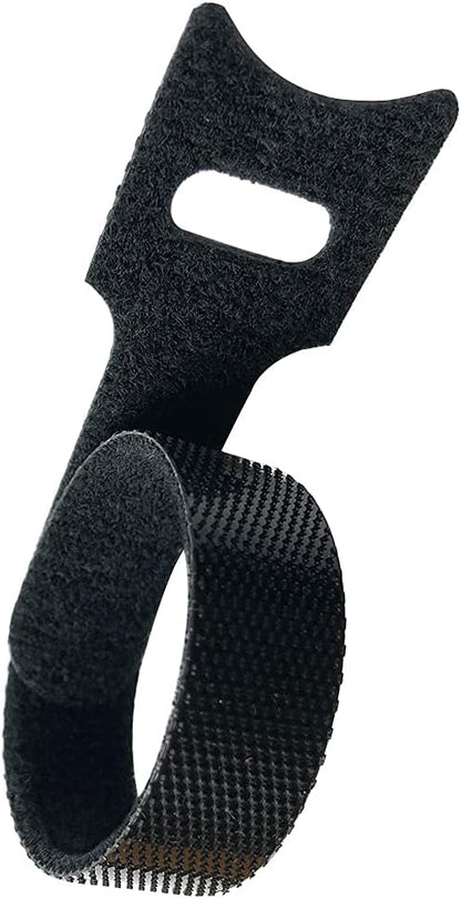 Cable Ties Reusable Black 50 Pack Cord Straps Hook and Loop Wire Wraps Keepers Clips Organizer Management Kit for tv pc Computer Charging Data Cables