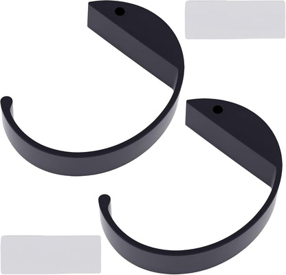 2PCS C Shape Purse Hook for Table, Portable Desk Handbag Hanger, Non-Slip Heavy Duty Bag Holder for Office and Dining Use，High-Strength Aluminum Alloy Material (2 Black)