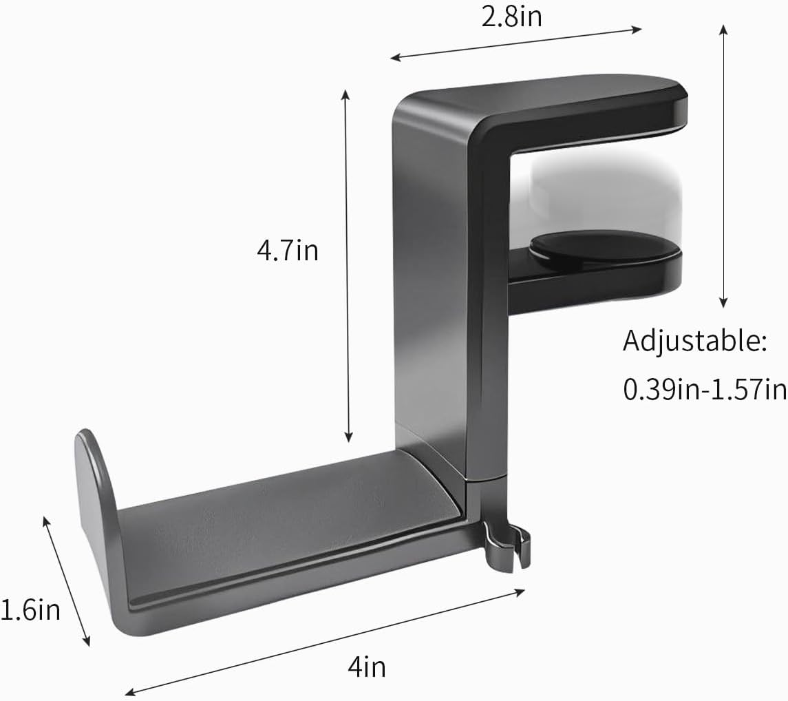 Headphone Hook，Headphone Stand，PC Gaming Headset Holder for Desk，Headset Hook，Desk Headphone Hanger，Desk Hook with 360-Degree Adjustable Rotation