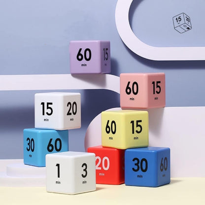 Feilifan Cube Timer, Productivity Cube Flip Timer for Kitchen Studying Workout Classroom Kids ADHD 15-20-30-60 Minute Preset, White