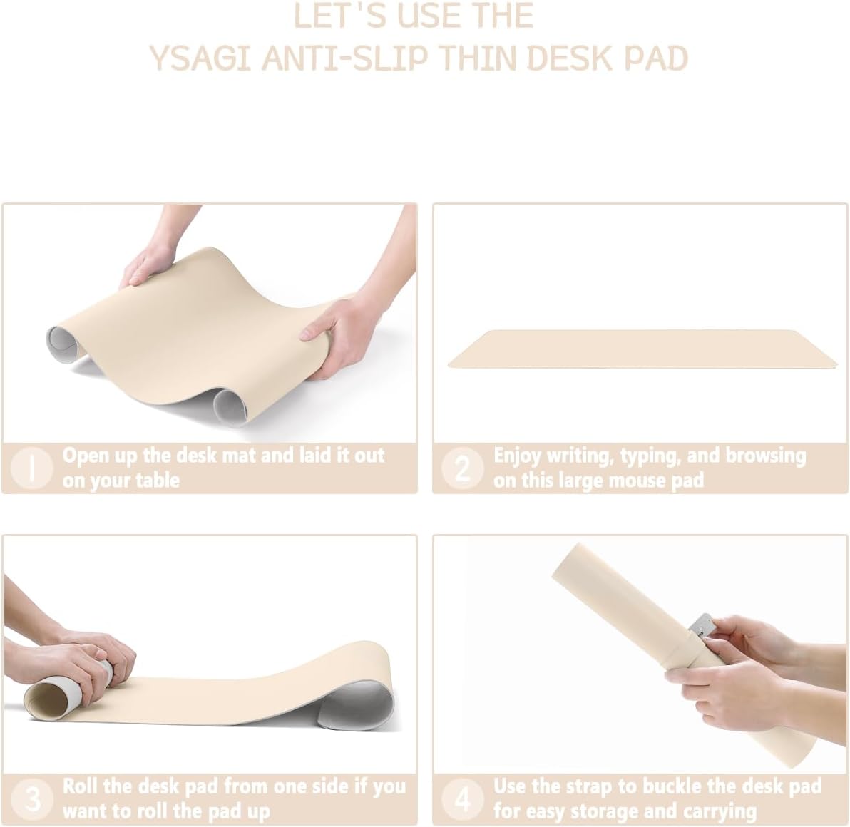 YSAGi Non-Slip Leather Desk Pad, Waterproof Laptop Computer Desk Keyboard Mat, Table Protector Blotter Mat, Large Mouse Pad for Office/Work/Home/Decor(Black, 31.5" x 15.7")