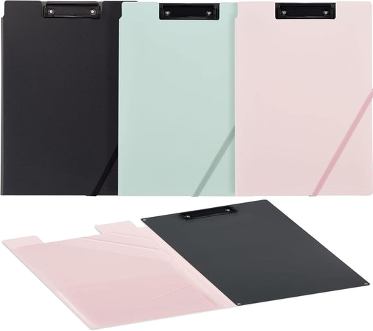 Kokuyo Clipboard Folder, Pink A4 Foldable Clipboard Folio with Clip. 360 Degree Binder Clipboard with Elastic Band, File Cover Work Folder Clipboards with Pen Slot (Joha-MC50P)