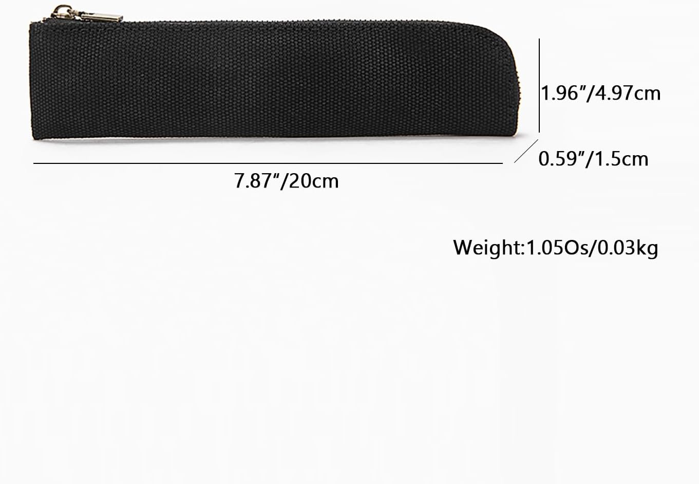 Canvas Pencil Case Small Pencil Pouch Slim Lightweight Pen Case Holder Cute Zipper Bag for School Office
