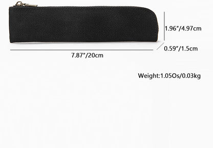 Canvas Pencil Case Small Pencil Pouch Slim Lightweight Pen Case Holder Cute Zipper Bag for School Office