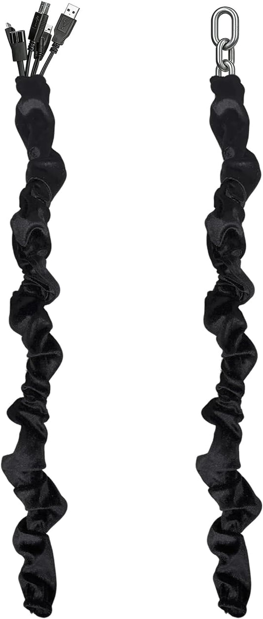 Chandelier Cord Cover Gray 2 Pack with Touch Fasteners,70.8inches Brushed Polyester Fabric Chain Sleeve for TV Cord Cover Decorative Wire Hider Easy Install Convenient for Wire Management