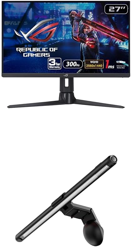 ASUS ROG Strix 27” 1440P Gaming Monitor (XG27AQMR) ROG Aura Monitor Light Bar (ALB01)