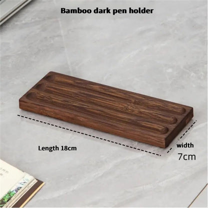 Pen holder Organizer of Office desks,Walnut Desk Pen Stand,Wave Pen Tray Accessory,Teacher Gifts,Suitable for School,Home,Desktop Art Accessories (Walnut, 5 Grid)